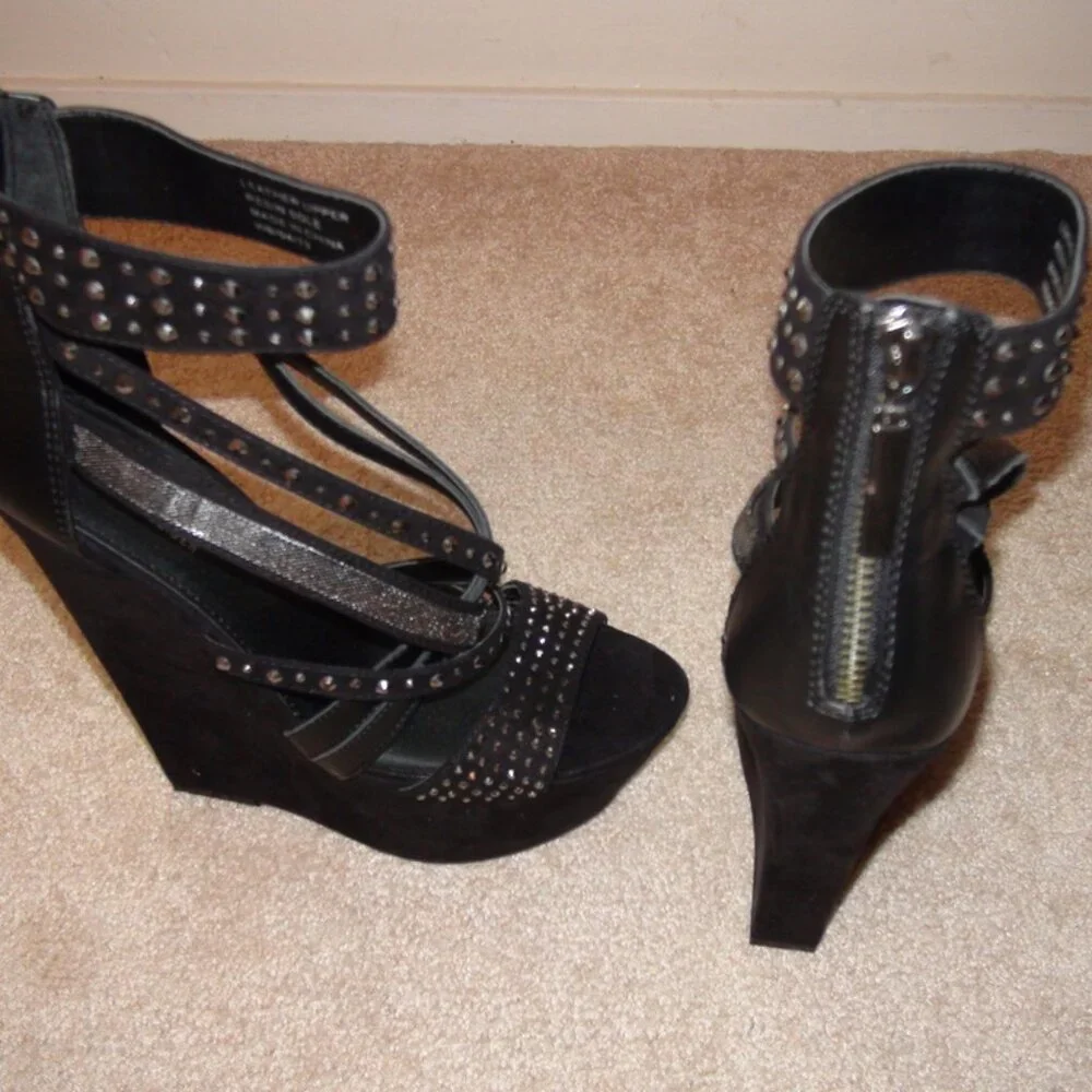 Carvela x Kurt Geiger Gertrude Embellished Wedge Platform Heels